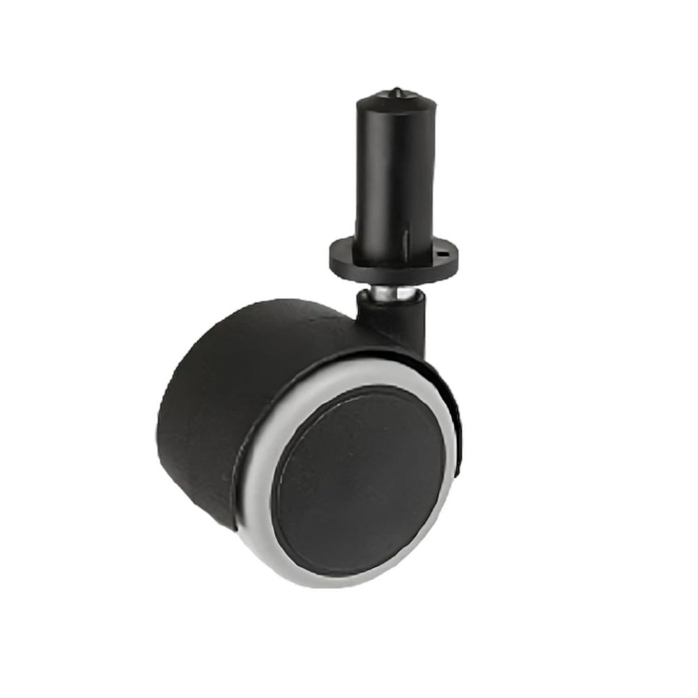 Möbelset, Dorn 8mm, mit Hülse Durchmesser 50mm/40kg, für Parkett | Möbelrad | Räder für Möbel, Bürostuhl, Beistellbett, Schreibtischstuhl, Hocker | Stuhl-Rad | Schwarz