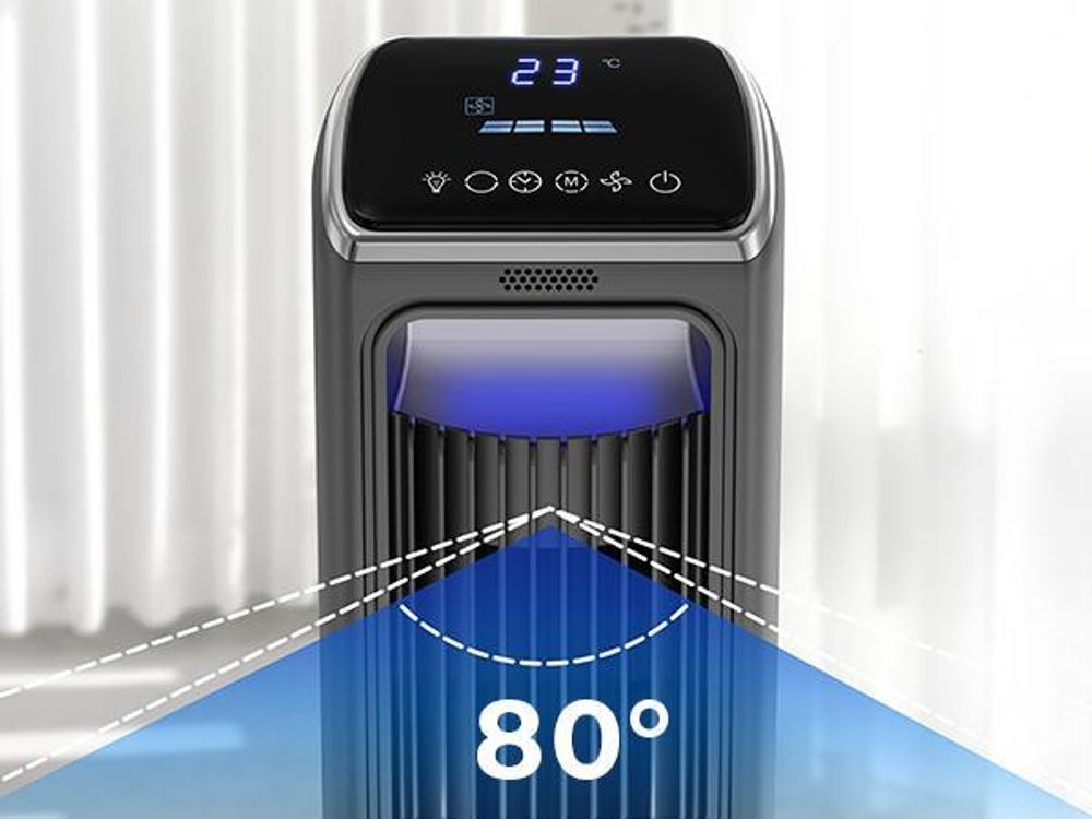 Balter Turmventilator mit Fernbedienung, Standventilator, Oszillation, 50W, 3 Geschwindigkeiten, 3 Modi, Timer bis 15 Std, Mobiler Luftkühler, leise