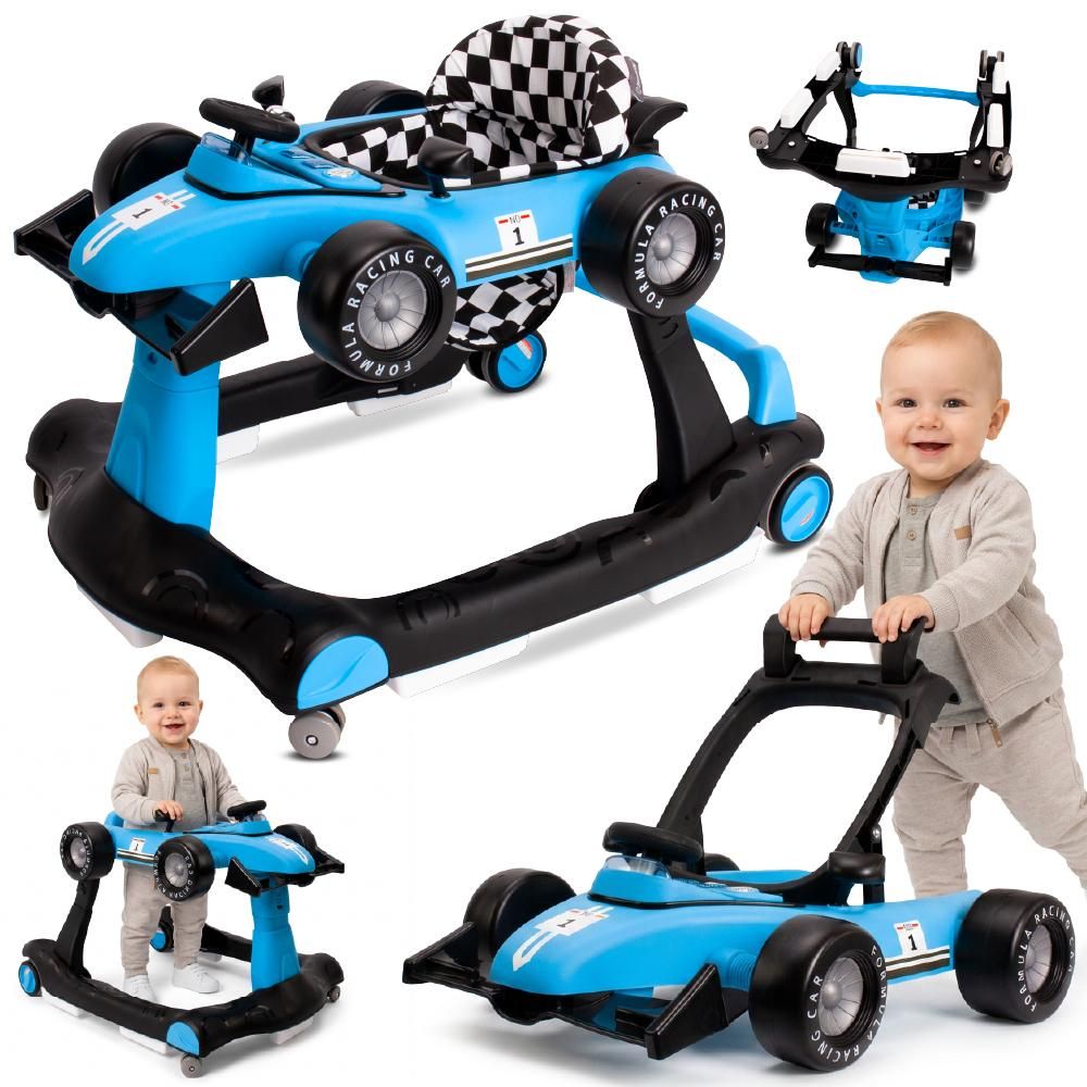 Girello 3in1 Formula 1 1 1 1 1 con bambino seduto e in piedi