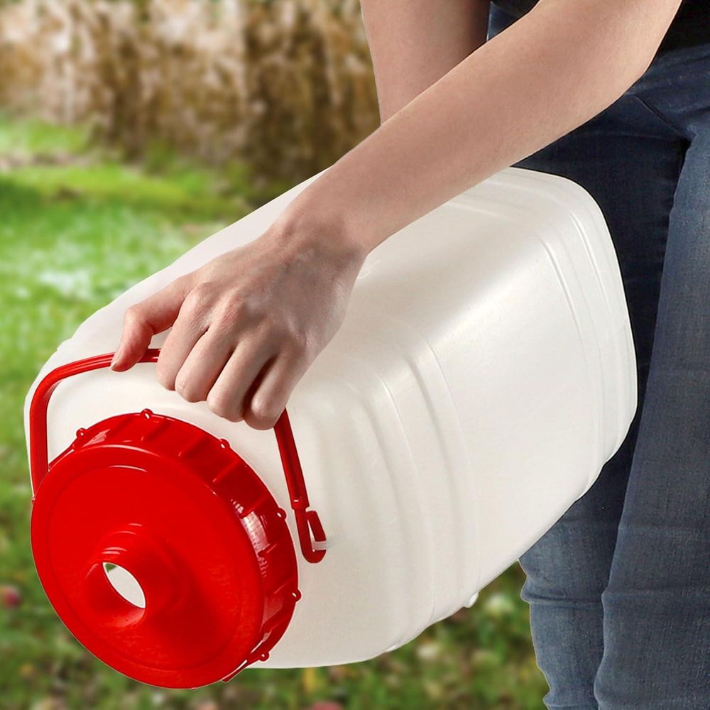 KADAX Wasserkanister "Asele", Trinkwasserkanister, Wassertank mit Hahn und Gummidichtung, Weiß, 10L