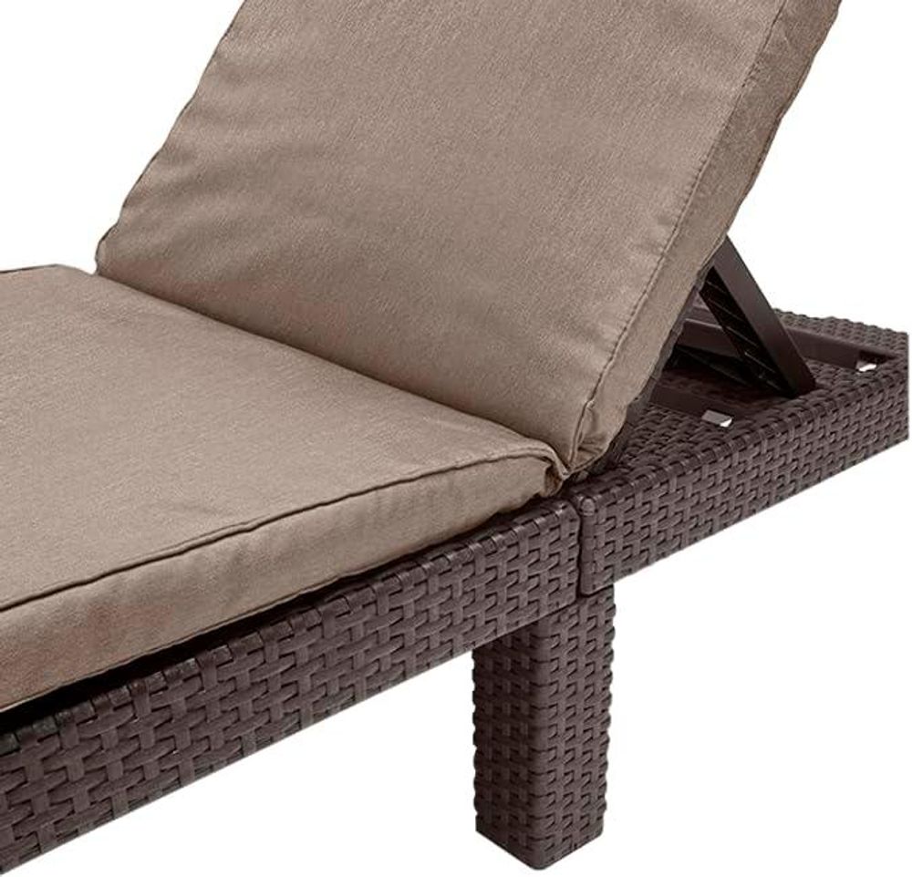 Daytona Deluxe Gartenliege, braun, Kunststoff, verstellbare Rückenlehne, 195 x 65 x 25,5 cm