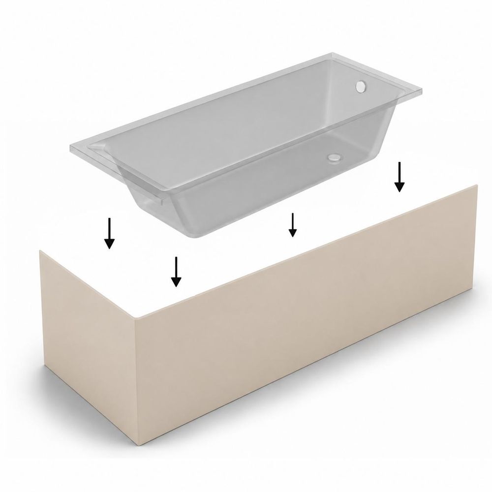 AQUA for you | Badewanne - KRONOS OVAL - Rechteckbadewanne – 160x70 cm - Kaschmir - mit Verkleidung Cappuccino Latte, Badewannenverkleidung, Rechteckwanne