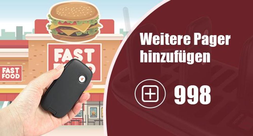 Retekess TD175 Drahtloses Pager-System, Restaurant Pager System, 800M, Vibration, Sofort Einsatzbereit Ohne Pairing, 7 Anrufmodi, für Speisewagen Bar