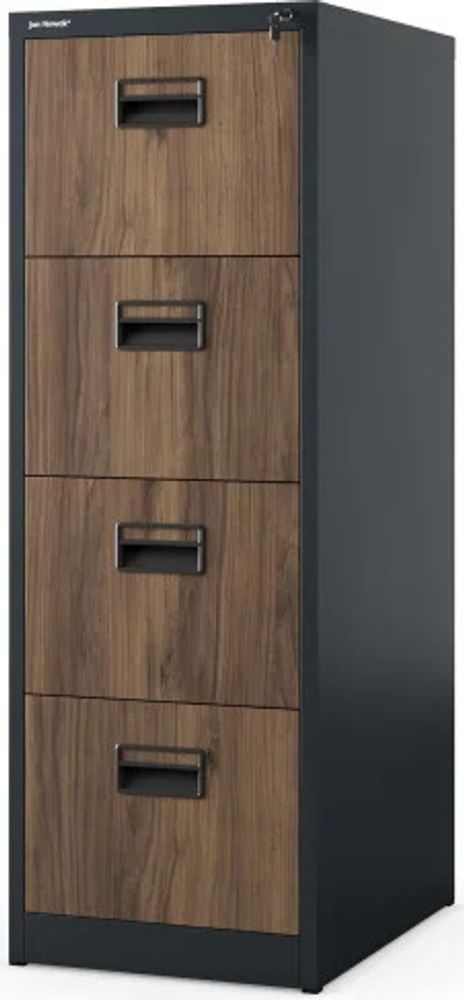 Aktenschrank Büroschrank Stahlschrank anthrazit-holz  132x46x62