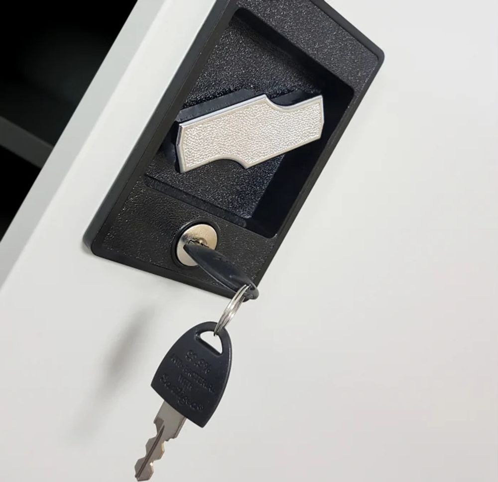 Kleiner Aktenschrank C001B Büroschrank mit Flügeltüren Metallschrank Lagerschrank Pulverbeschichtet Stahlblech 93 x 90 x 40 cm Farbe: Anthrazit/weiß