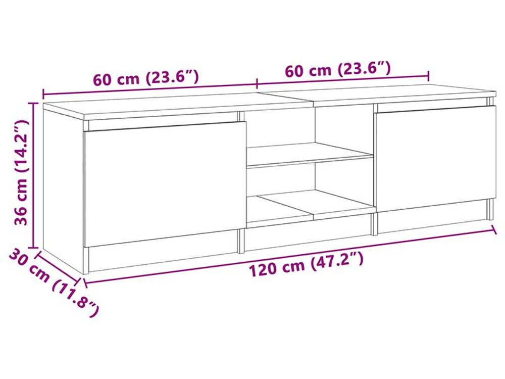 Mobile TV con luci LED bianco 120x30x35,5 cm