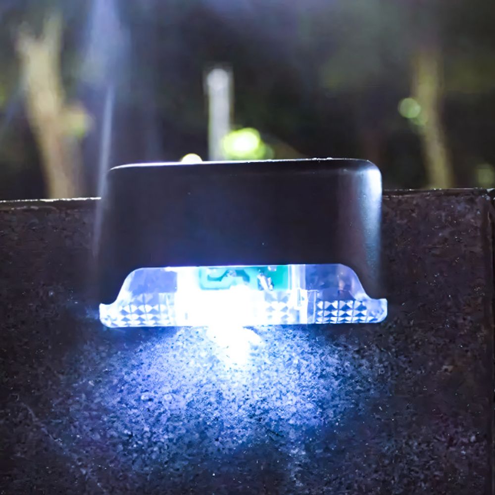 8 Stück LED Solarleuchten Zaunleuchte Wandlampen Gartenleuchte Außen Treppen Lampe, Solar-Zaunleuchte Schwarz Retoo