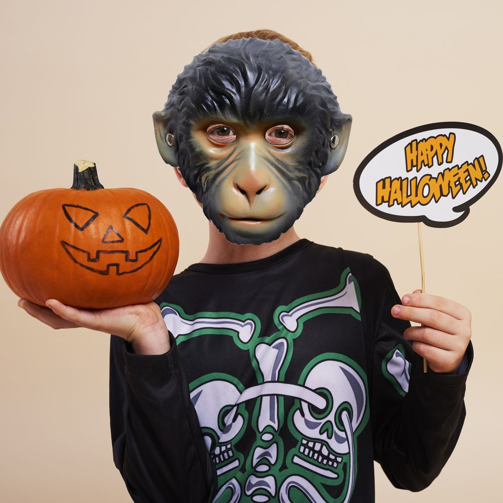 Halloween Maske Affe Gorilla Schimpanse Horror Verkleidung Kostümspiele Horrormaske Cosplay Fasching Karneval Party für Herren Damen Retoo