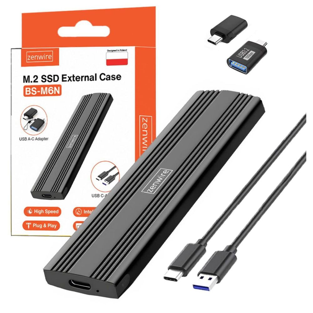 SSD-Gehäuse - Adapter m.2 NVME PCie USB-C - Lesegerät - Einschub für Festplatte m.2 2230 2242 2260 2280