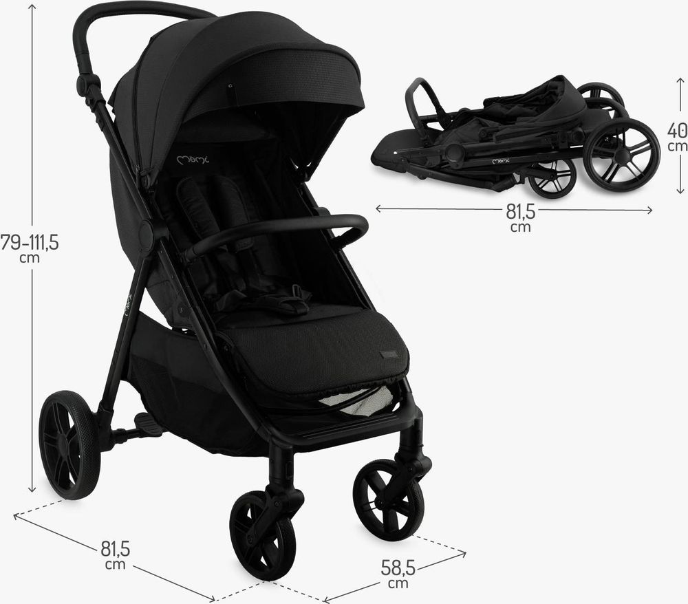 MoMi CLARA Buggy Kinderwagen bis 22 kg - Tasche, Moskitonetz, Regenschutzfolie, Becherhalter, Fußdecke