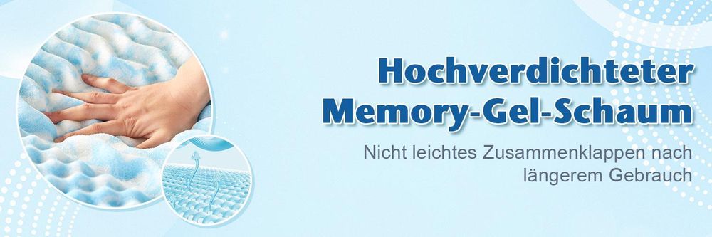 WENTA H3 Matratzentopper 180x200 cm, 5-Zonen Ergonomischer Topper, 5cm Höhe Gel-Memory-Schaum Topper mit Kühlfunktion,atmungsaktiv für Boxspringbetten