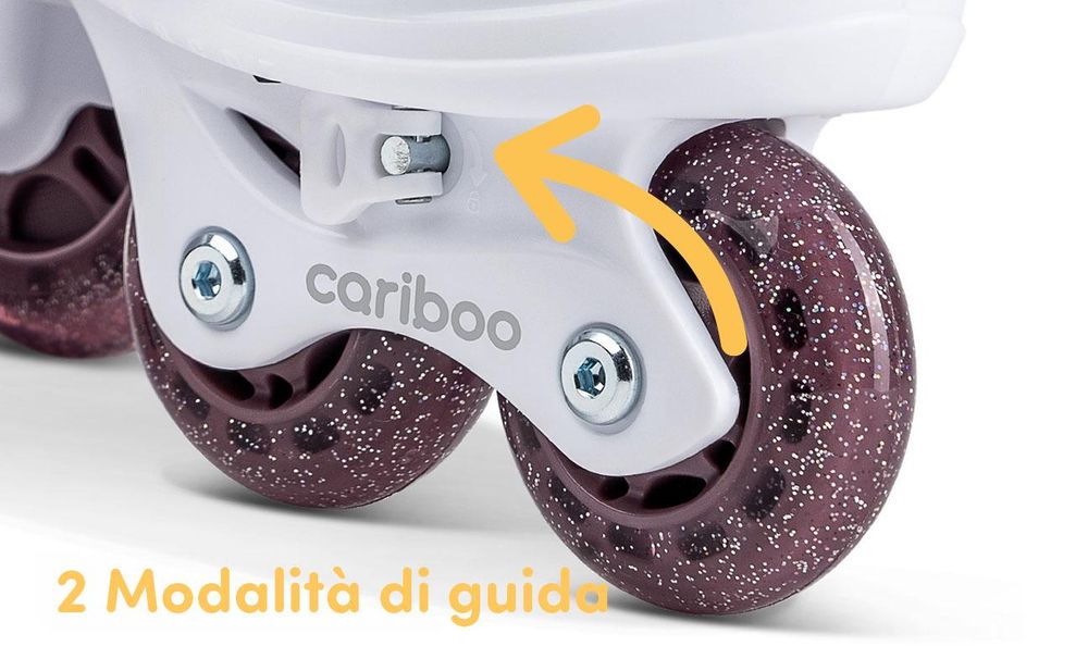 Pattini in linea per bambini Cariboo Ballerina con ruote a LED rosa - S