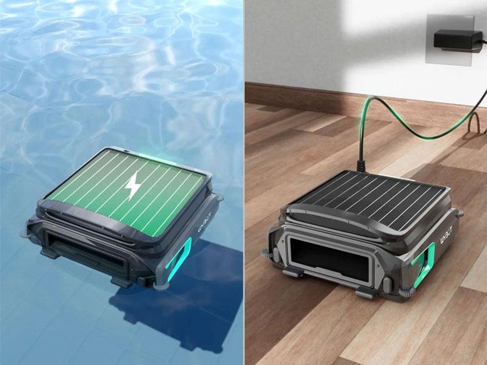 WYBOT F1 Pool Skimmer Solarbetriebener Roboterreiniger Schwarz, Grün