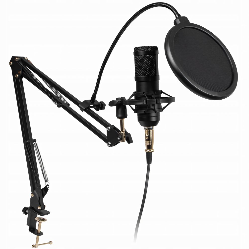 Streaming-Mikrofon Set mit Arm, Spinne & Popschutz Podcast Set, Kondensatormikrofon, Retoo