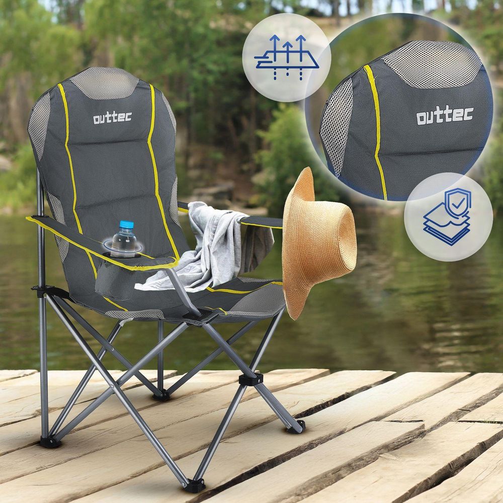 Outtec Campingstuhl am Steg, atmungsaktives Material und stabiler Aufbau
