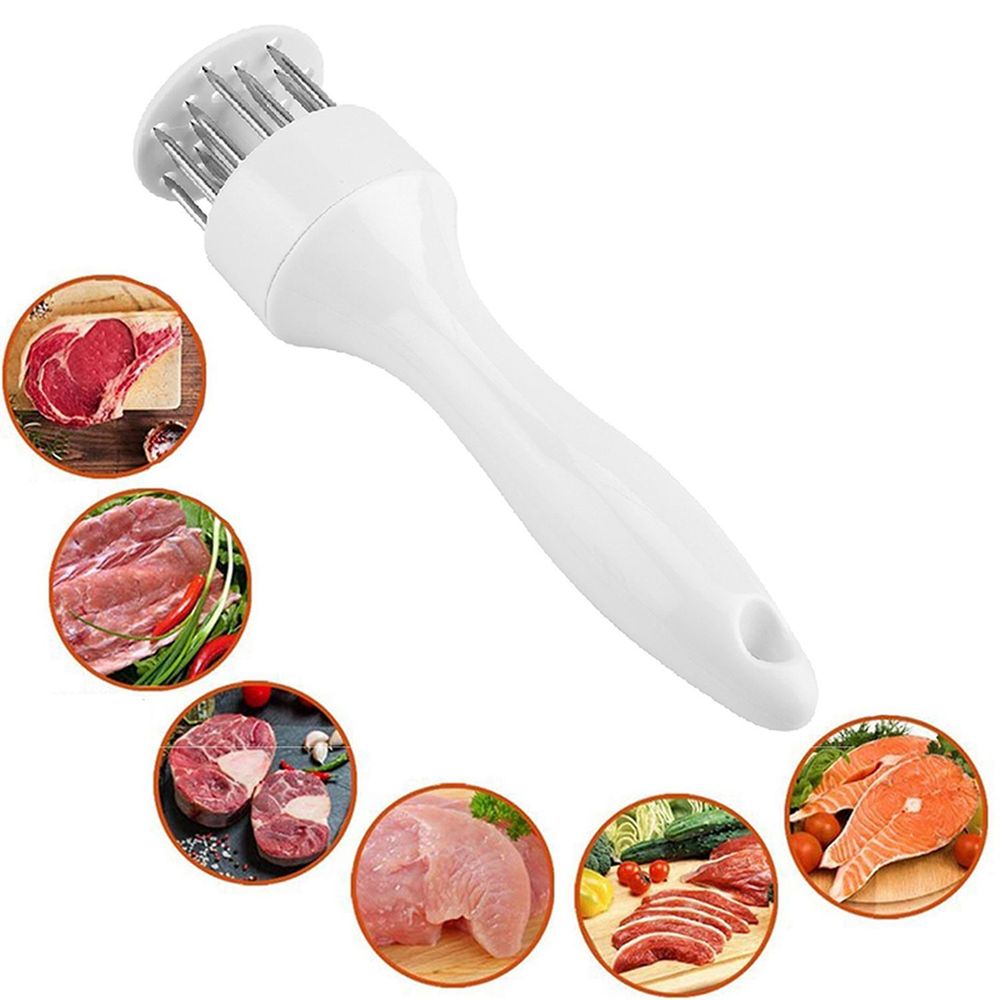 Fleischzartmacher mit 21-Edelstahlklingen Steaker Fleischklopfer Fleischstecher Fleischhammer Schnitzelklopfer Steakhammer White Retoo