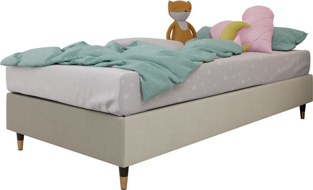 MIRJAN24 Boxspringbett Lux Gold für Wandpaneel, Einzelbett mit Matratze, Schlafzimmer (Farbe: Manila 02, Größe: 80x200 cm)