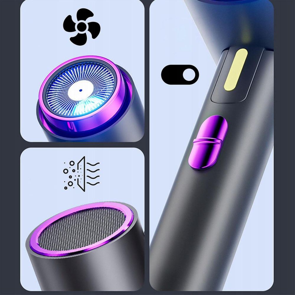 Mini fén - s ionizací - skládací fén - malý - cestovní fén - 1500 W - černý