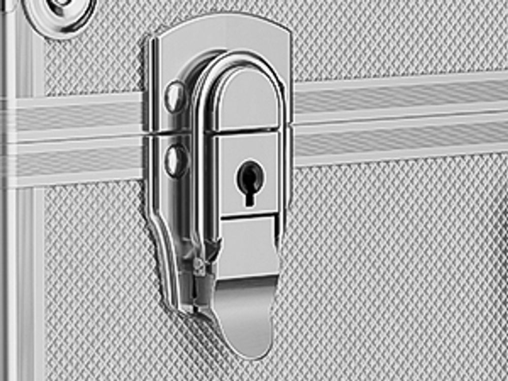 Wiltec Alu Universalkoffer 46x33x15,2 cm, Alubox abschließbar für Aufbewahrung und Transport von Werkzeug, Messgeräten usw., mit Griff und Tragegurt