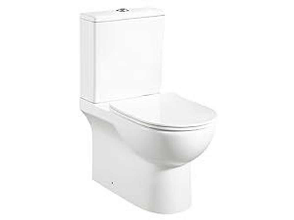 Lavita | WC Kompakt- Poseidon - Weiß - Mit Absenkautomatik - Modernes Design - Wandhängendes Wc