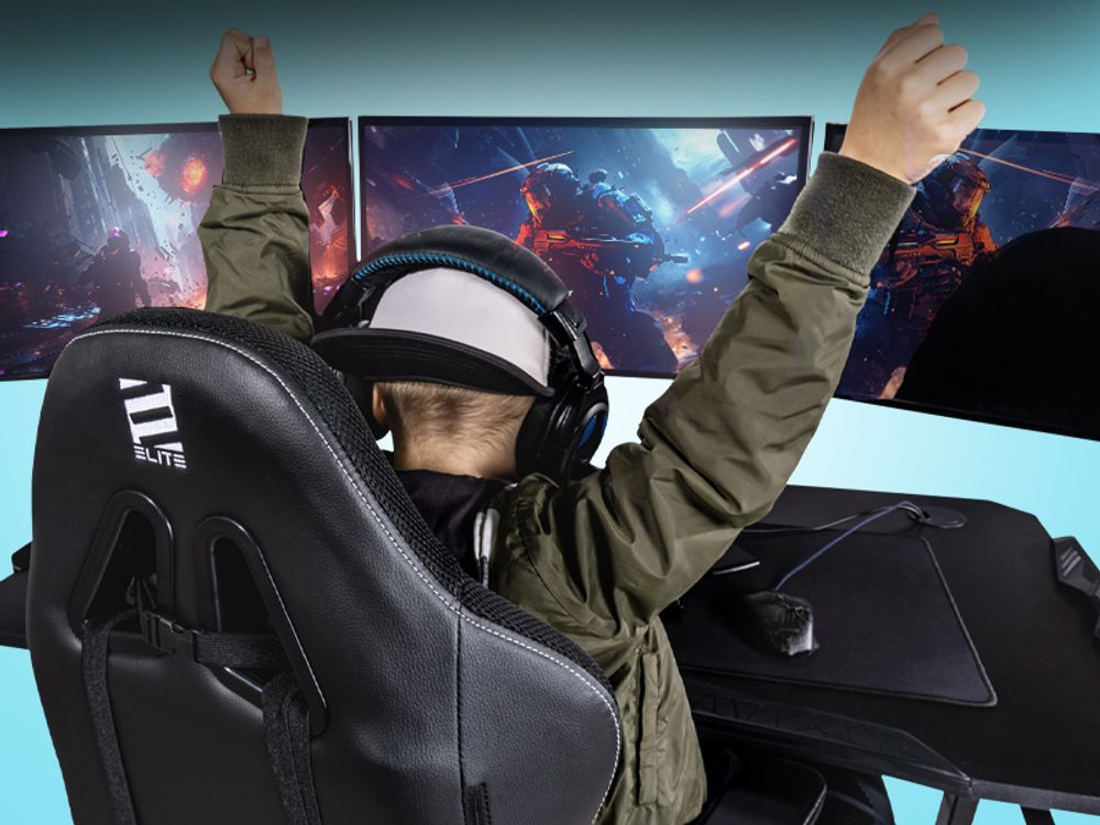 Elite Kinder Gaming Stuhl PULSE | Ergonomischer Bürostuhl - Bis 120 Kg - PC Gamingstuhl - Schreibtischstuhl - Gamer Racing Stuhl - Kunstleder
