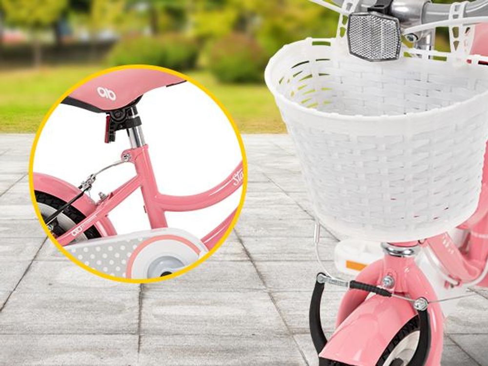 Actionbikes Kinderfahrrad Starlight 12 Zoll | Kinder Fahrrad - V-Brake Bremsen - Kettenschutz - Fahrradständer - 2-5 Jahre (Rosa)