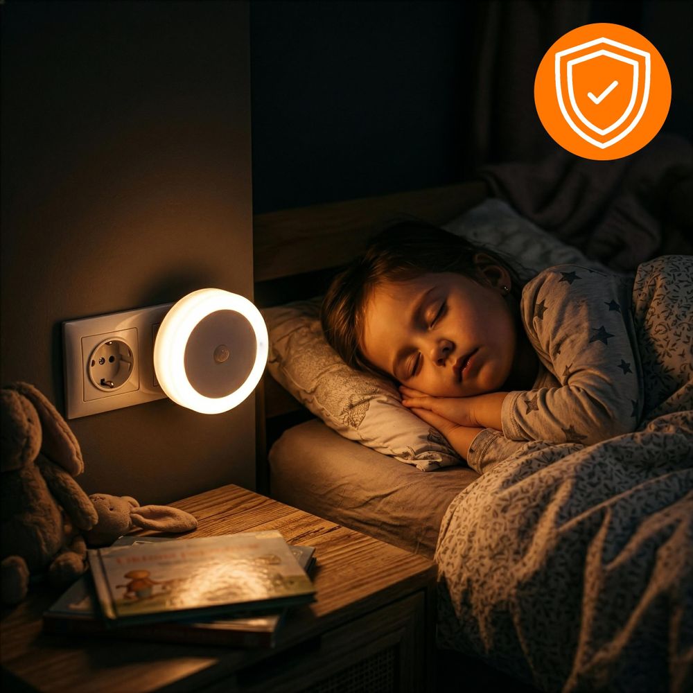 LED Nachtlicht Steckdose mit Bewegungsmelder und Dämmerungssensor | Automatische Orientierungsleuchte Steckdosenlicht Nachtlampe Schlummerlicht