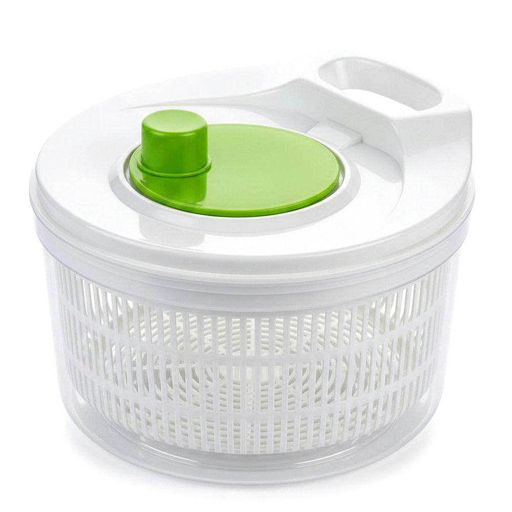 Salatschleuder 2,5L mit Kurbelantrieb, Sieb, Spülmaschinengeeignet, perfekt für Fresh Salat & Gemüse, Weiß Grün – Retoo