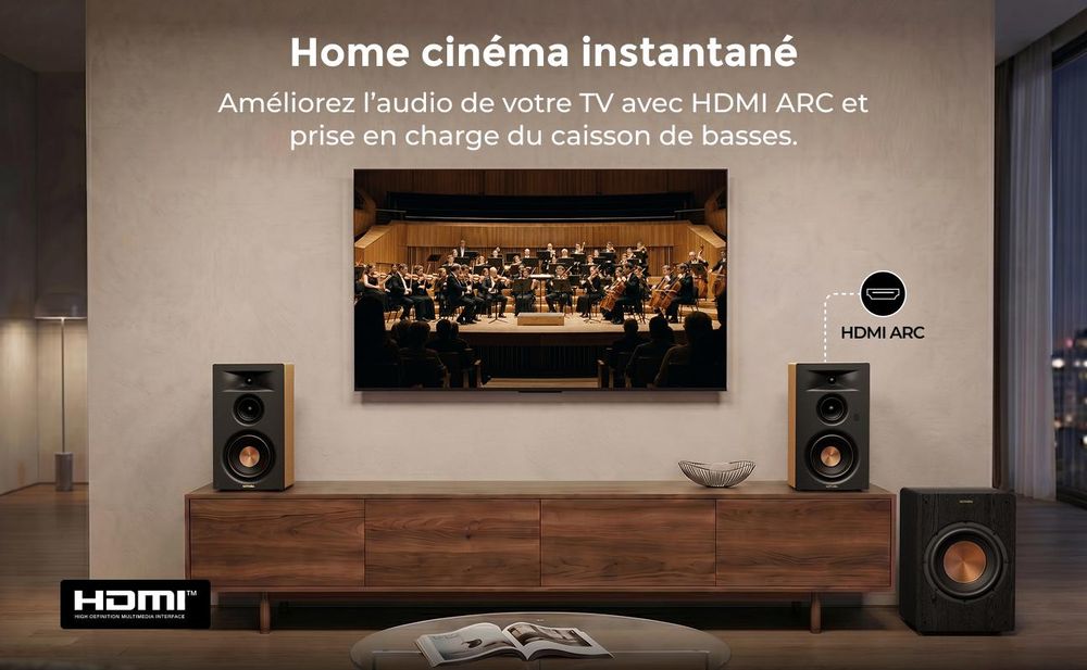 Ultimea Signature BS-30, enceinte acoustique 3 voies, type bibliothèque, avec connectivité HDMI