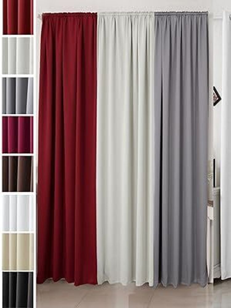 WOLTU Vorhang Gardinen Blickdicht mit Kräuselband für Schiene 250 g/m² Schwerer Thermovorhang, Beige 135x245cm (1 Stück)