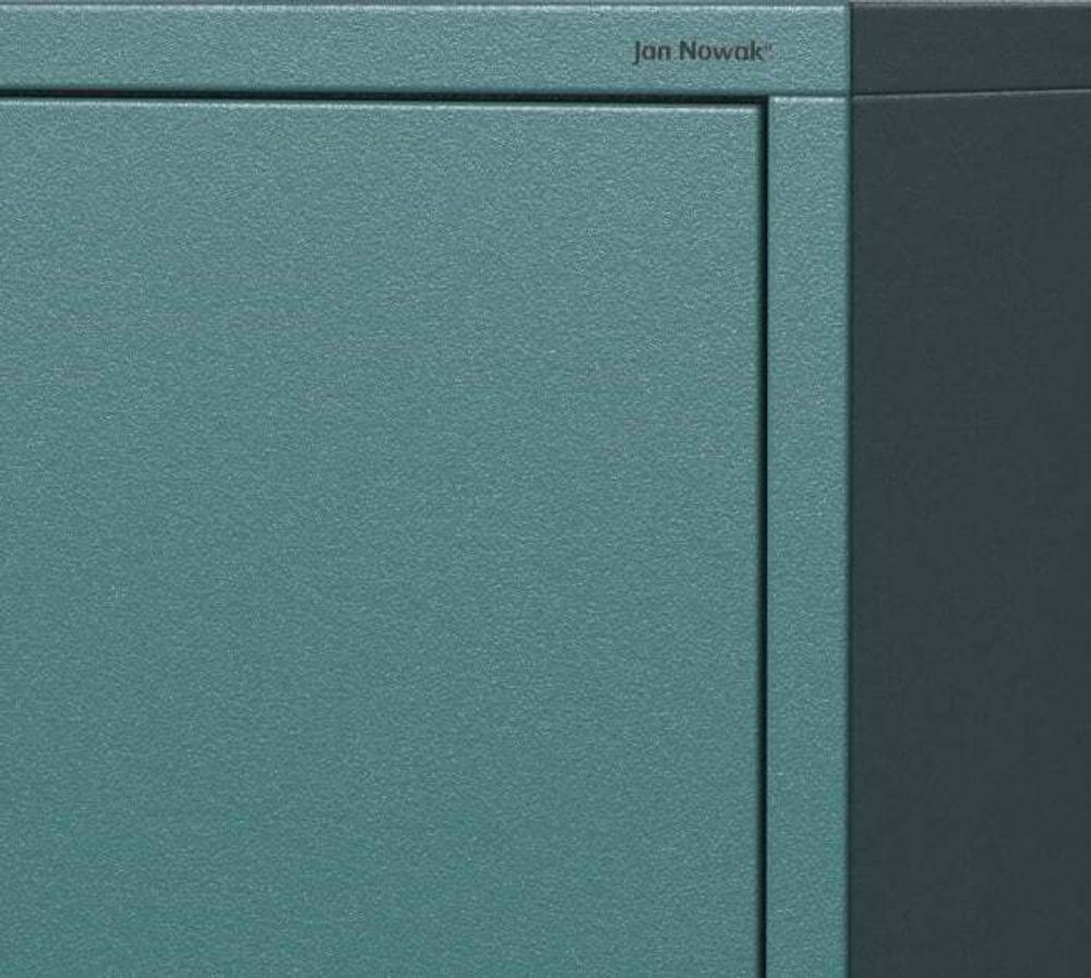 Jan Nowak Kleiderschrank 2 Türig, Metallschrank Glitzernd - Flavio | Ablagen, Kleiderstange, Magnetverschluss | 80 x 185 x 45 cm | Marine