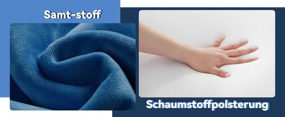 MODFU Polsterbett 90×200cm Jugendbett mit Lattenrost und Kopfteil, Einzelbett Bettgestell mit Holzbeine, Samt, Blau(Ohne Matratze)