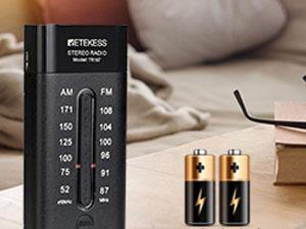 Retekess TR107 Tragbares mini Radio, FM AM-Taschenradio mit Kopfhörer, FM-Stereo, Tragbarer Radio, Transistorradio-Analog, Zeigerabstimmung, AAA-Batterie, zum Gehen, Joggen, Reisen (Schwarz)
