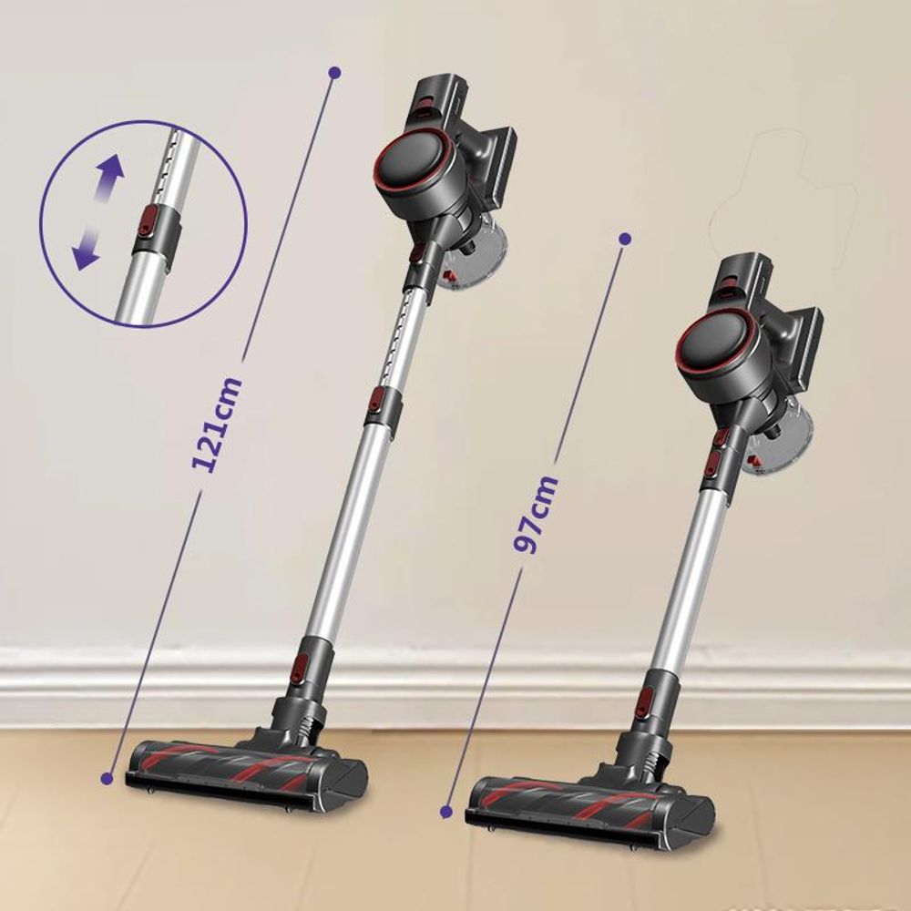 Aiibot Akku Staubsauger, 60000Pa/600W/55Min/1,8L Staubsauger Kabellos mit Display, Anti-Tangle-Bürste,Ultraleise,für Tierhaare/Teppiche/Hartböden/Auto