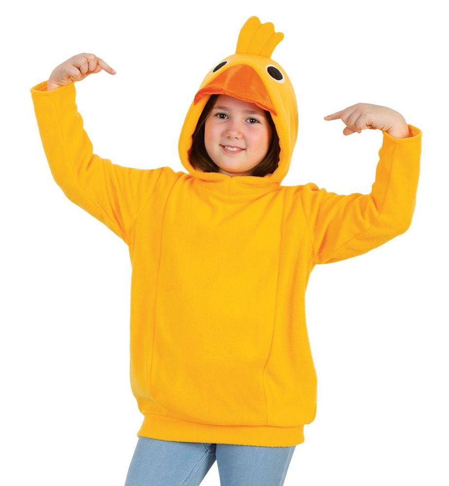 Enten Kostüm für Kinder Hoodie Kapuzenpullover Tierkapuze Schnabel Augen Kopfgefieder und Entenschwanz (140)