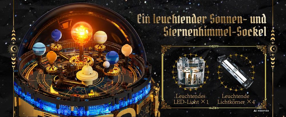 Technik Sonnensystem Modell ab 6 8 10+ Jahre Jungen Kinder, Musikbox Spielbausteine