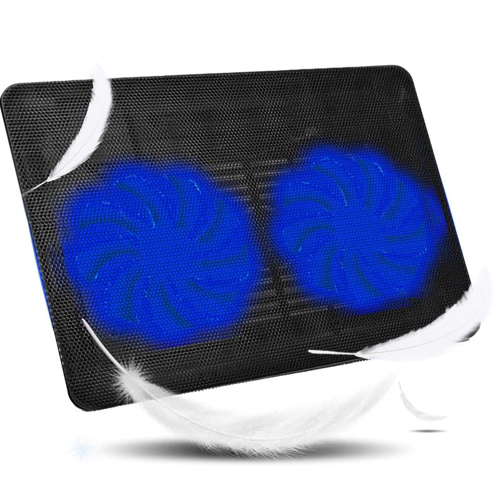 Laptop Kühler Ständer Notebook 12-15,4” Auflage 2x LED Lüfter USB-Stromversorgung Cooler Notebookkühler Laptopständer Kühlunterlage Cooling Pad Retoo