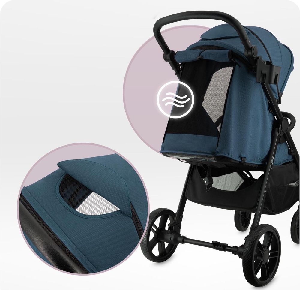 MoMi CLARA Buggy Kinderwagen bis 22 kg - Tasche, Moskitonetz, Regenschutzfolie, Becherhalter, Fußdecke