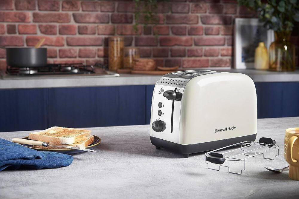 Russell Hobbs 2-Scheiben-Toaster, extra breite Toastschlitze, Auftaufunktion, Aufwärmfunktion, Broth (26551-56)