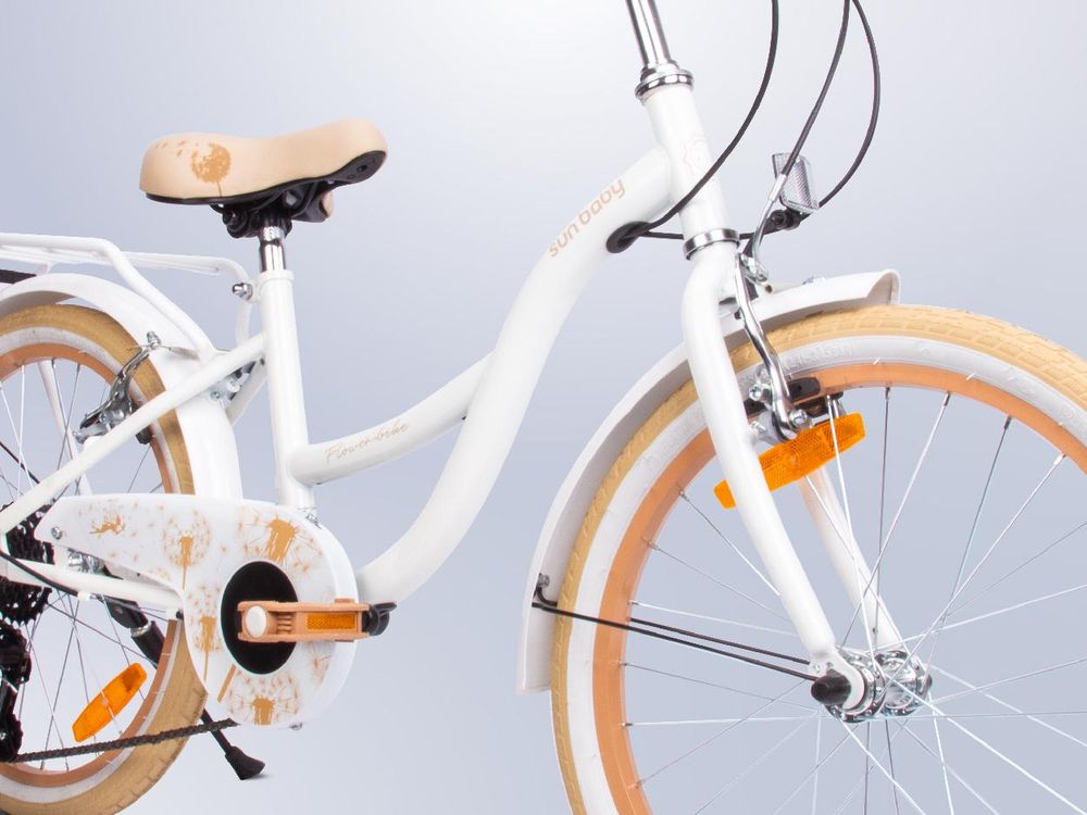 Bicicletta per bambini da 6 anni 20 pollici Bicicletta per bambini Bicicletta per bambine a 6 velocità Simano Flower Bike lavanda Sun Baby
