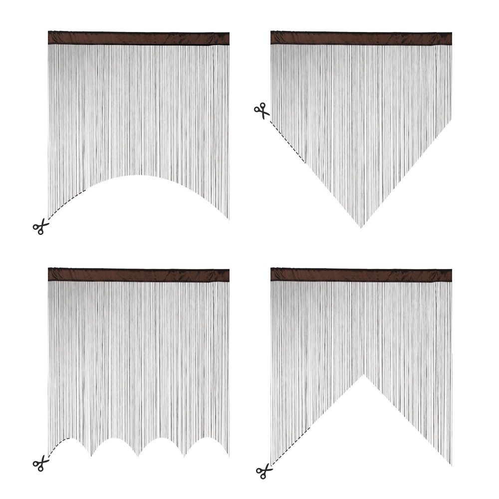 Victoria M. LEONORA Fadengardine, 100 x 245 cm, schwarz, 2 Stück vielseitig nutzbar als Raumteiler, Sicht- & Insektenschutz | kürzbar, waschbar, Tunnelzug