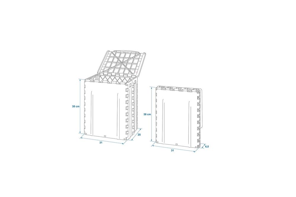 ProPlus Abfalleimer mit Deckel - Kunststoff - grau - 25 x 31 x 38 cm