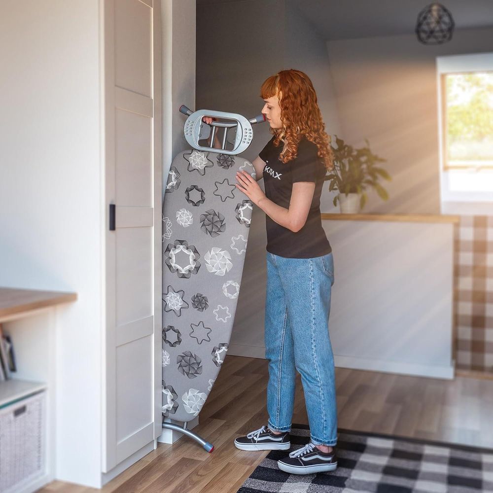 KADAX Klappbares Bügelbrett, 120x38cm Dampfbügelbrett mit Metallnetz