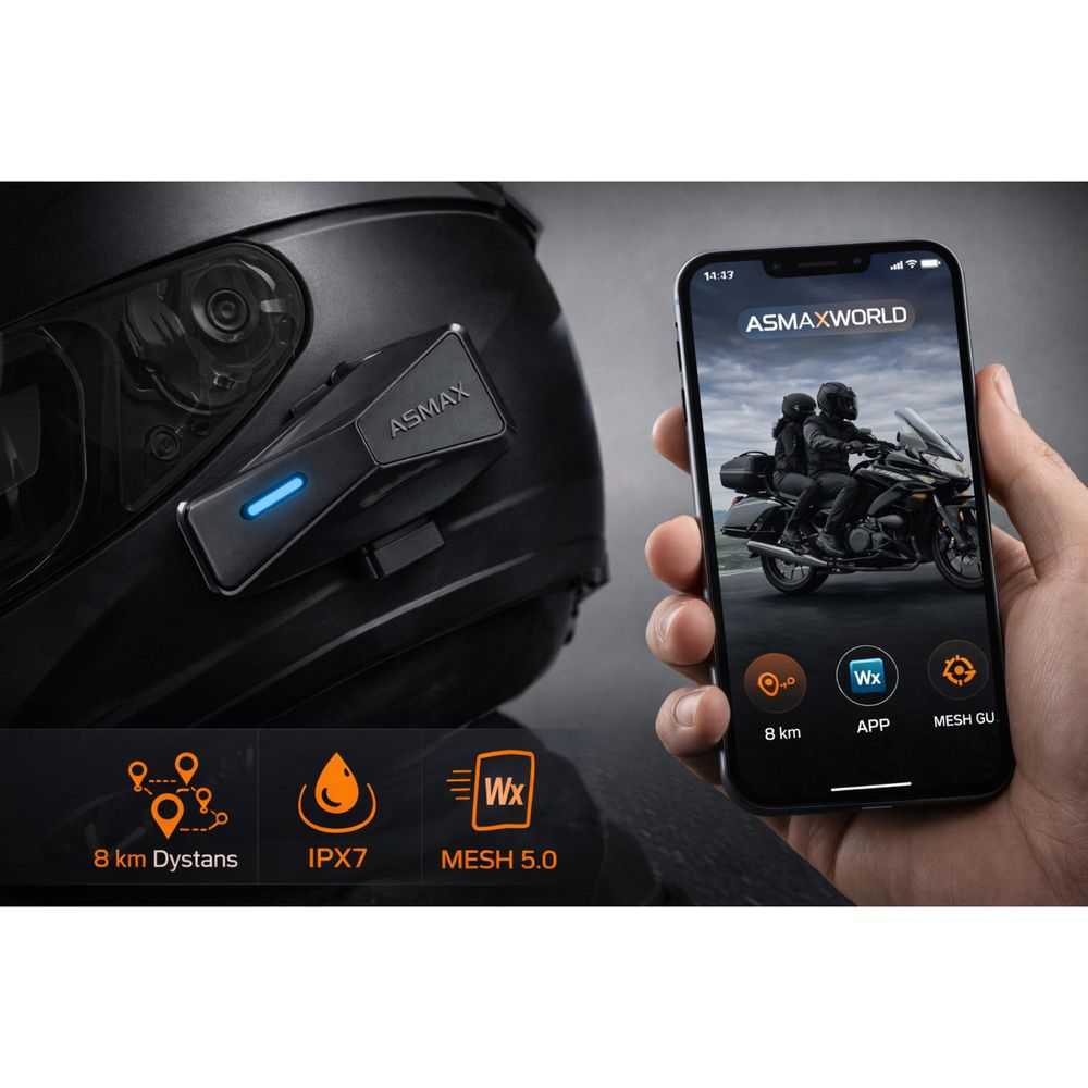 bluetooth interkom motorka FM rádio funkce
