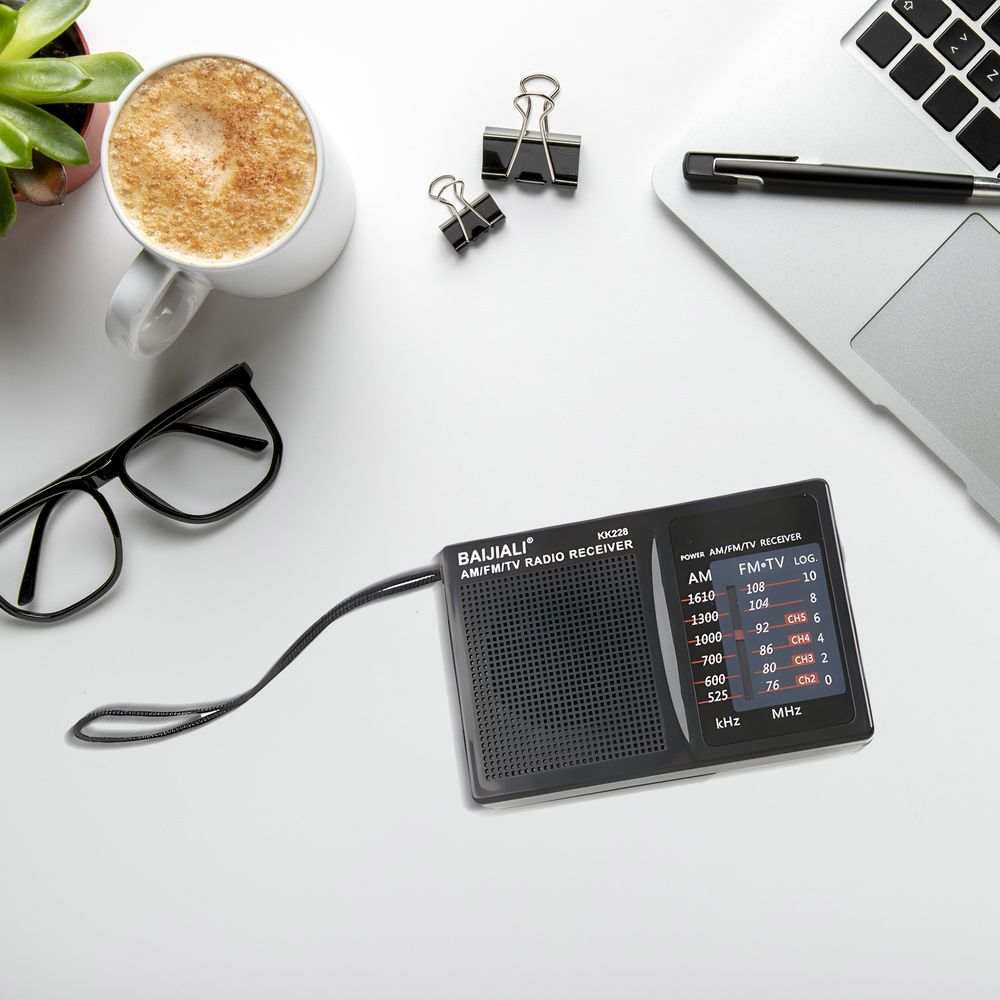 Radio Klassische Retro Lautsprecher Vintage Tragbares FM AM SW Küchenradio Retrofür Büro Zuhause Kofferradio Akku Schwarz Retoo