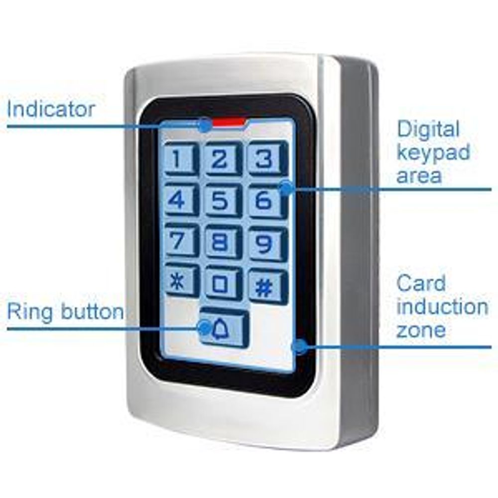 Retekess T-AC04 Inteligentní zámek dveří IP68 Přístupový systém PIN 125KHz RFID Vodotěsný podsvícený zámek proti krádeži, vhodný pro obchody s byty