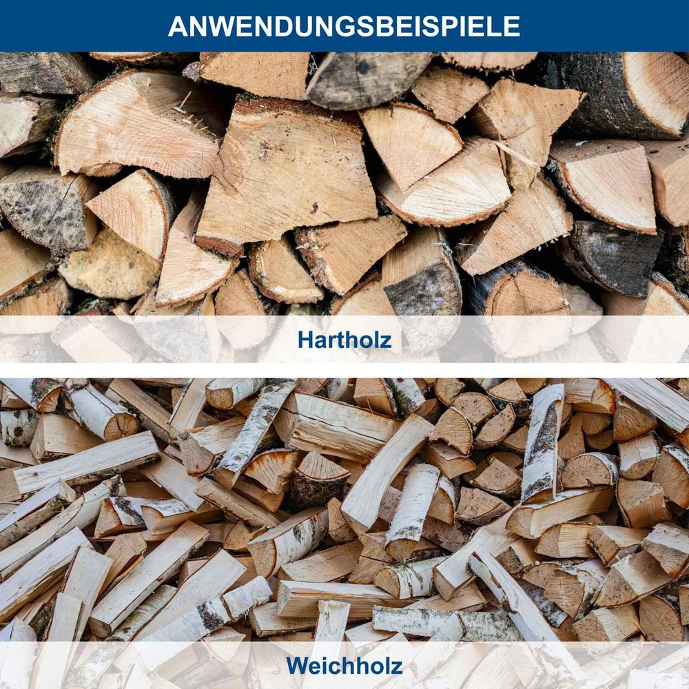 Das Bild zeigt verschiedene Merkmale des Holzspalters Compact 10t auf.