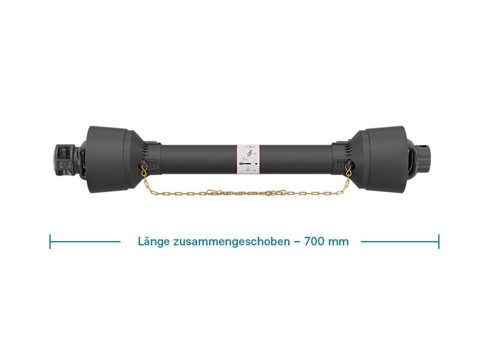Zapfwelle T5 Gelenkwelle 700mm 620Nm 540U/min, PTO-Shaft, 54kW (74PS), 2x 1 3/8" 6 Zähne