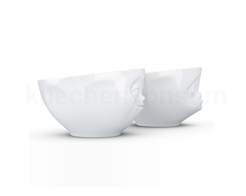 FIFTYEIGHT Schälchen-Set 100ml Grinsend & Küssend weiß