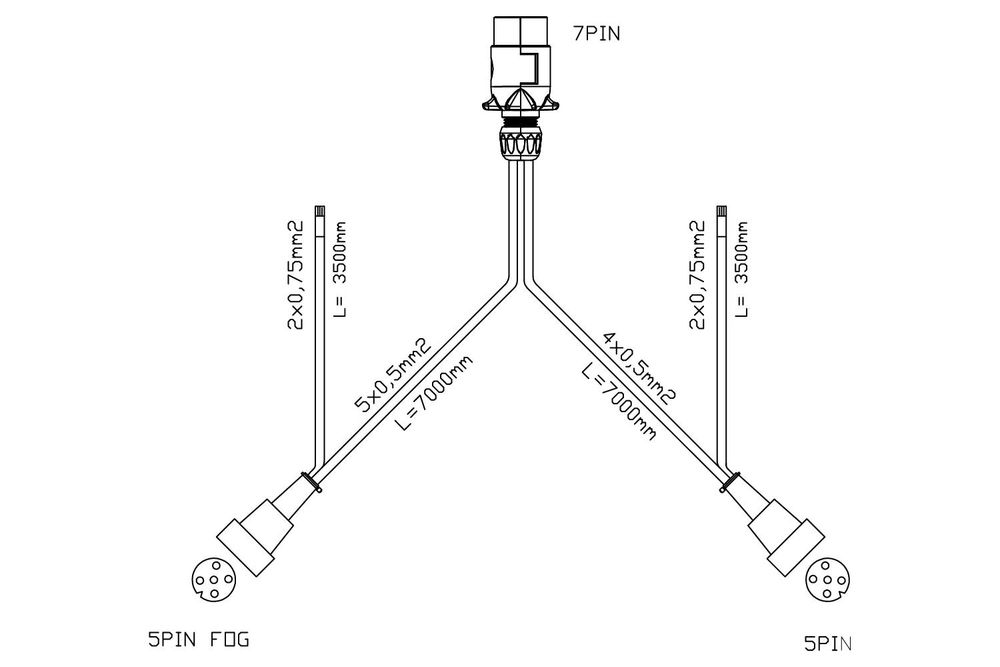 Sada zadných svetiel: ASPÖCK MULTIPOINT V zadné svetlá + ASPÖCK FLEXIPOINT I obrysové svetlá + MANTES 7 m 7-pinový kábelový zväzok